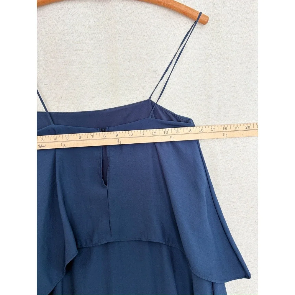 Banana Republic Dress Womens 6 Navy Blue‎ Midi Tiered Flowy Party Minimalist